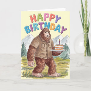 Tarjeta Funny Happy Birthday Big Foot Sasquatch