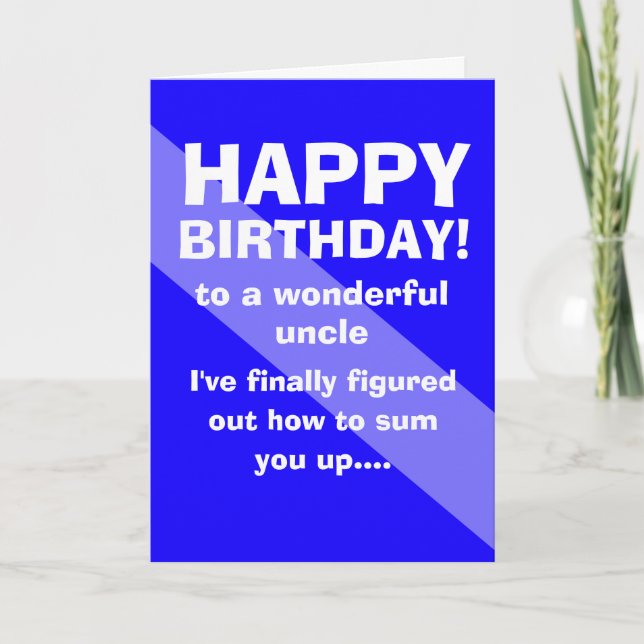 Tarjeta funny Happy birthday  favorite uncle (Anverso)