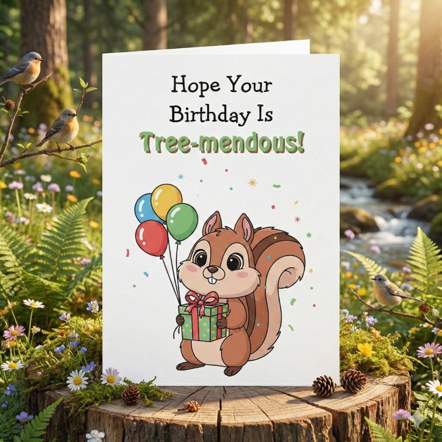 Tarjeta Funny Happy Birthday Squirrel Pun (Subido por el creador)