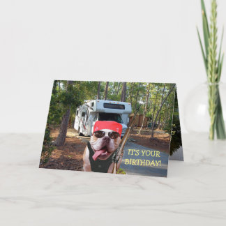 Tarjeta Funny Happy Camper Birthday Card