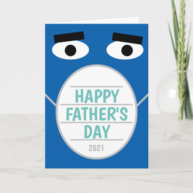 Tarjeta Funny Happy Father's Day 2022 máscara azul de la c (Anverso)