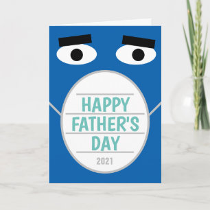 Tarjeta Funny Happy Father's Day 2022 máscara azul de la c