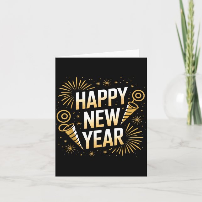 Tarjeta Funny Happy New Year Couple Matching  (Anverso)
