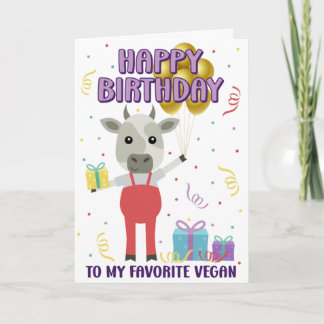 Tarjeta Funny Happy Vegan Birday Card