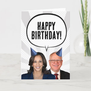 Tarjeta Funny Harris Walz Birthday Card