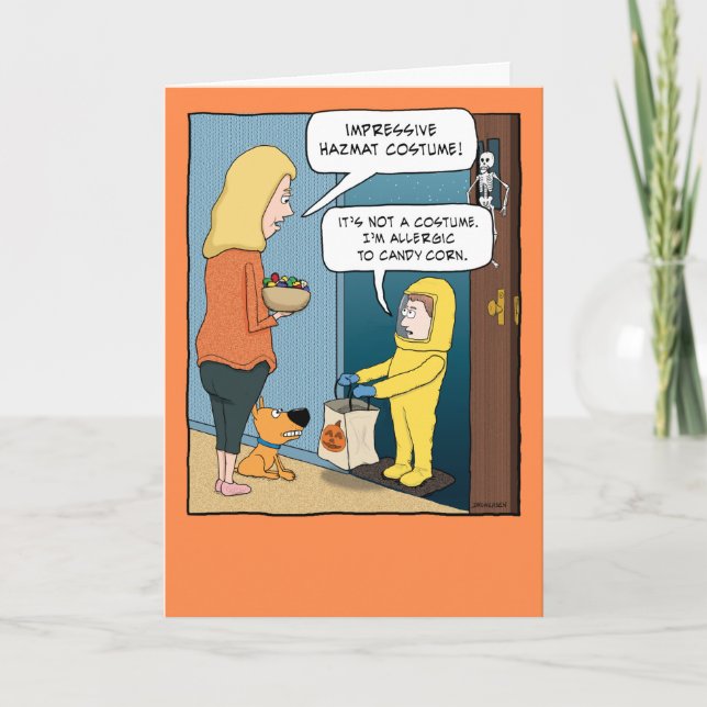 Tarjeta Funny Hazmat Suit Halloween Card (Anverso)
