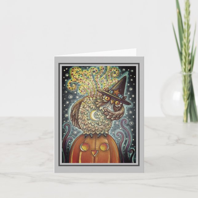 Tarjeta FUNNY HEADLESS HORSEMAN OWL, SLEEPY HOLLOLOW Note (Anverso)