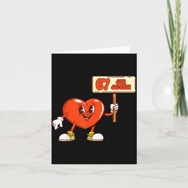 Tarjeta Funny Hearts 67 Valentine Six Seven Meme Gen Alpha (Anverso)