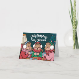 Tarjeta Funny Hedgehog Navidades