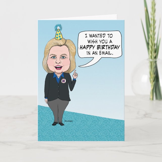 Tarjeta Funny Hillary Clinton envía correos electrónicos C (Anverso)