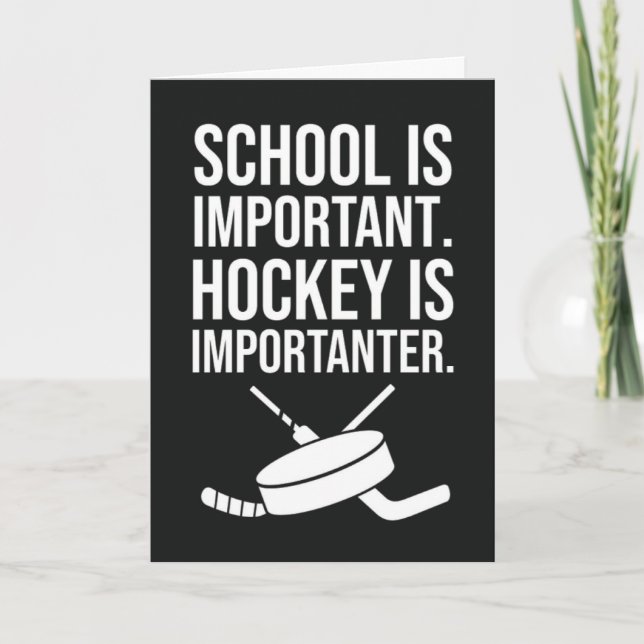 Tarjeta Funny Hockey Cards Sports Humor School Player (Anverso)