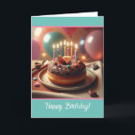 Tarjeta Funny "Hole Foods" Birday Donut con Velas<br><div class="desc">Un ilustracion colorido de un burro decorado con velas para el pastel de cumpleaños. El interior dice: "Es hora de empezar a comer "alimentos huecos". Eres bienvenido". Excepto que en lugar de "alimentos enteros", son "alimentos huecos" (los donuts son una opción mucho mejor). Tarjeta divertida para el chica de cumpleaños...</div>