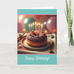 Tarjeta Funny "Hole Foods" Birday Donut con Velas