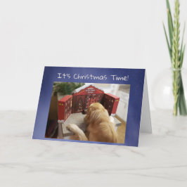 Tarjeta Funny Holiday card Dog with Treats Advent Calendar