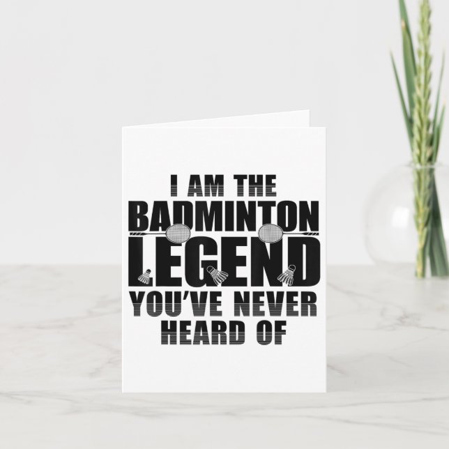 Tarjeta Funny Hombres Camisas Badminton Jugador de Badmint (Anverso)