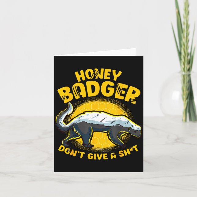 Tarjeta Funny Honey Badger Don't Give A Sh-t Novelty Honey (Anverso)