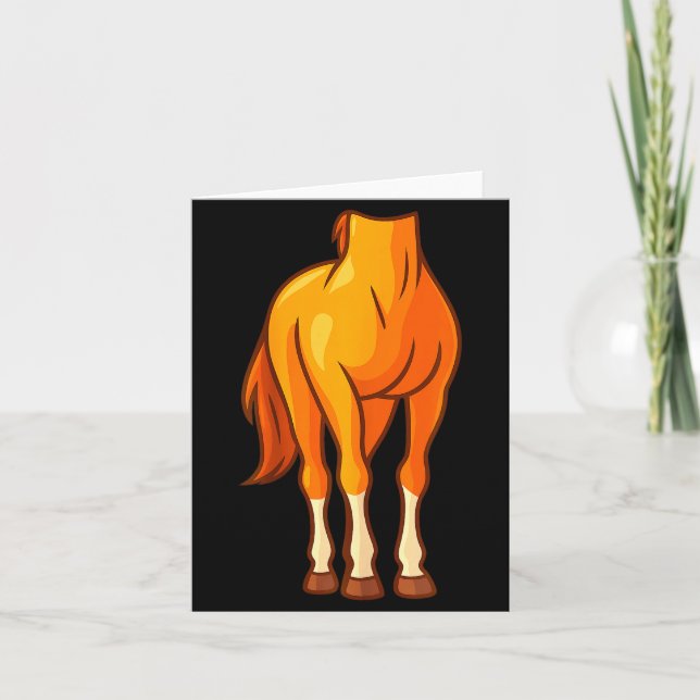 Tarjeta Funny Horse Body Costume Optical Illusion Gift Men (Anverso)