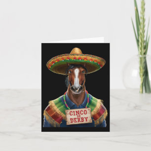 Tarjeta Funny Horse Carreras Vintage Cinco De Der1