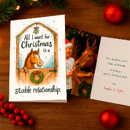 Tarjeta Funny Horse Christmas Equestrians & Animal Lovers