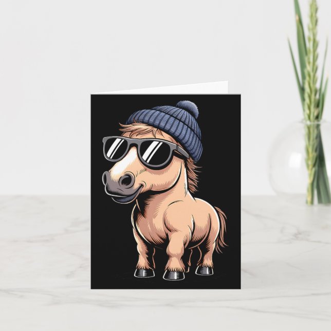 Tarjeta Funny Horse In Retro Style - Farm Humour Ny Funny  (Anverso)