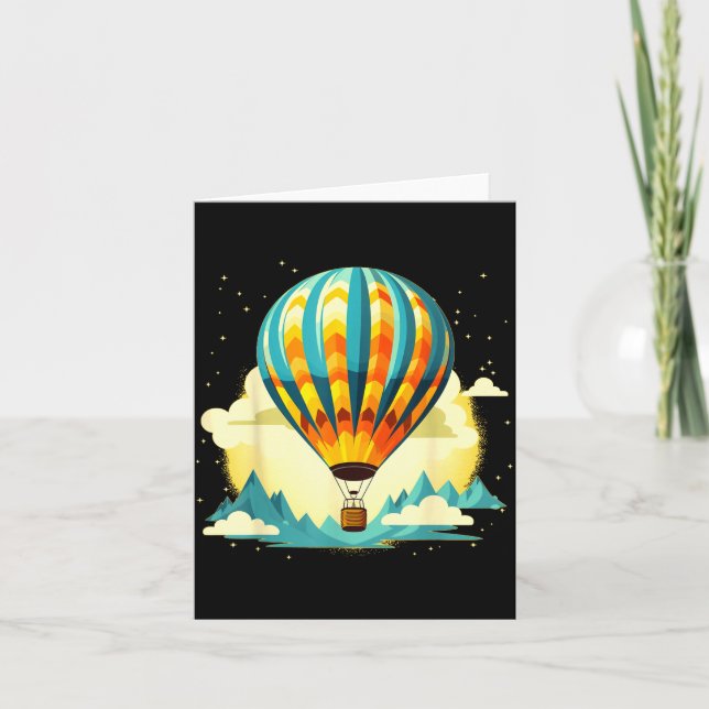 Tarjeta Funny Hot Air Balloon For New Adventures Lovers  (Anverso)