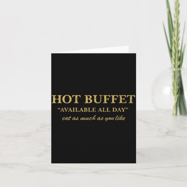 Tarjeta Funny Hot Buffet Available All Day Eat As Much As  (Anverso)