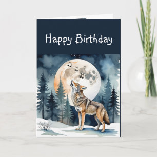 Tarjeta Funny Howling Coyote Cumpleaños