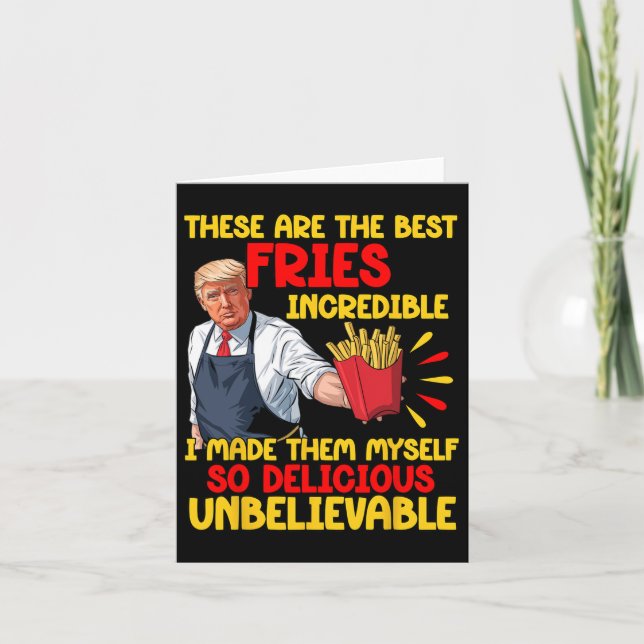 Tarjeta Funny Humor de comida rápida de Trump frita elecci (Anverso)
