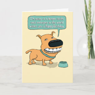 Tarjeta Funny Hunger Strig Dog Cumpleaños