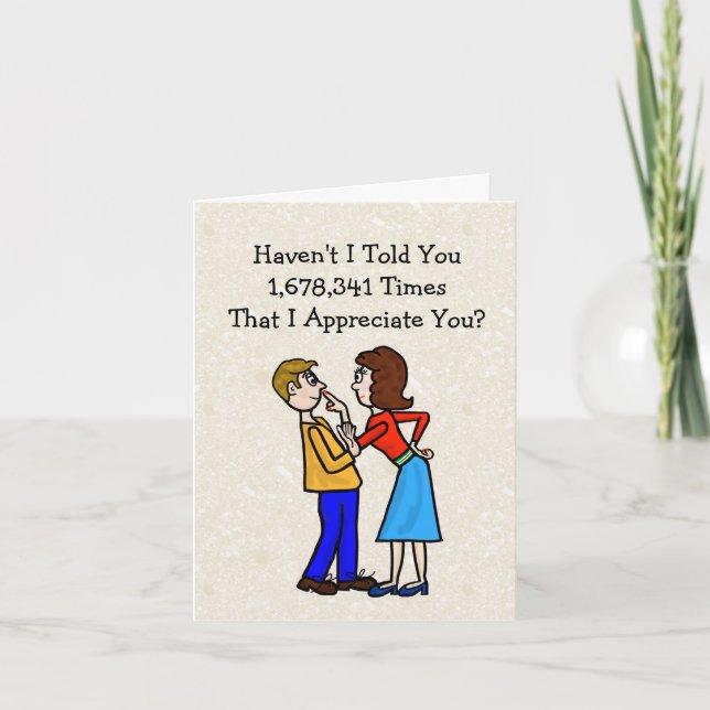 Tarjeta Funny Husband Appreciation Day Exaggeration Card (Anverso)