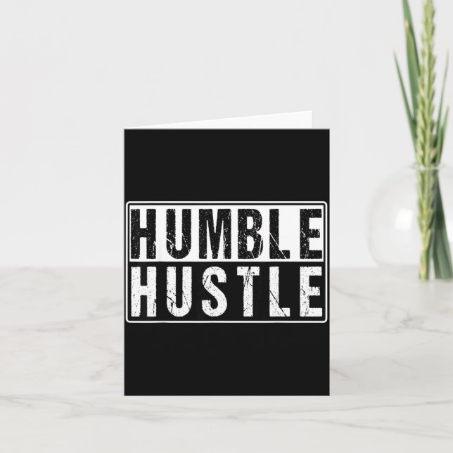 Tarjeta Funny Hustle Gift For Men And Women Cool Humble In (Anverso)