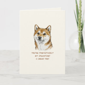 Tarjeta Funny "I Chews You" Shiba Inu Valentine's Day Art