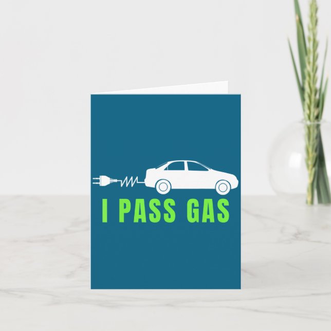 Tarjeta Funny I P Gas Electric Car I Love Evs Electri  (Anverso)