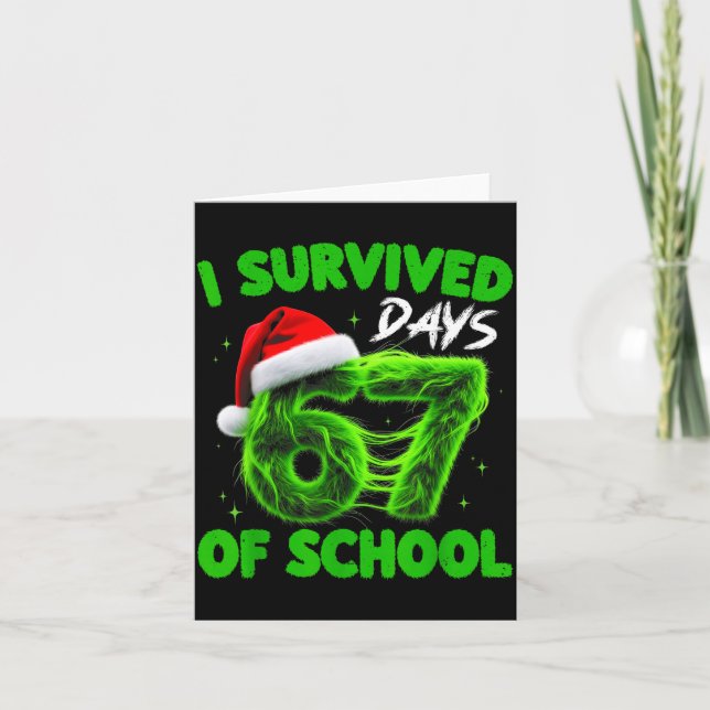 Tarjeta Funny I Survived 67 Days Of School Christmas Kids  (Anverso)