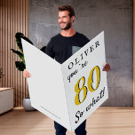 Tarjeta Funny Inspirador Jumbo Gigante 80 cumpleaños<br><div class="desc">Funny Jumbo Giant 80th Birthday card. Cita divertida y inspiradora 80, así que qué para un hombre o una mujer que celebra el 80 cumpleaños. Gran tarjeta gigante personalizado para una celebración especial. Personaliza esta tarjeta con tu nombre, edad y tu texto dentro de la tarjeta. Dentro de la tarjeta...</div>