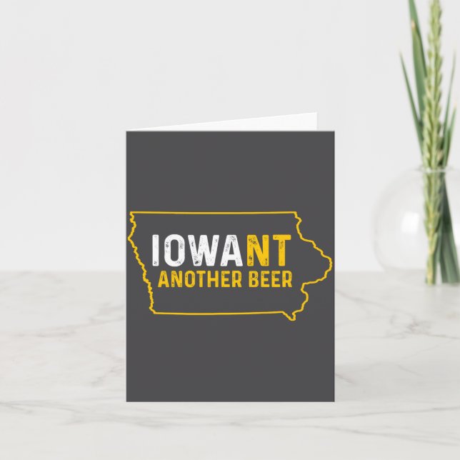Tarjeta Funny Iowant Another Beer Iowa Beer Distressed  (Anverso)