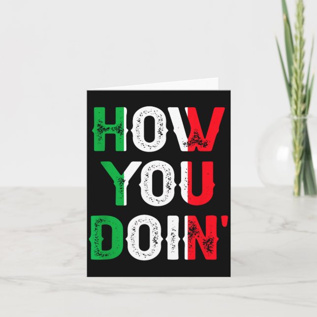 Tarjeta Funny Italian Sayings How You Doin'  (Anverso)