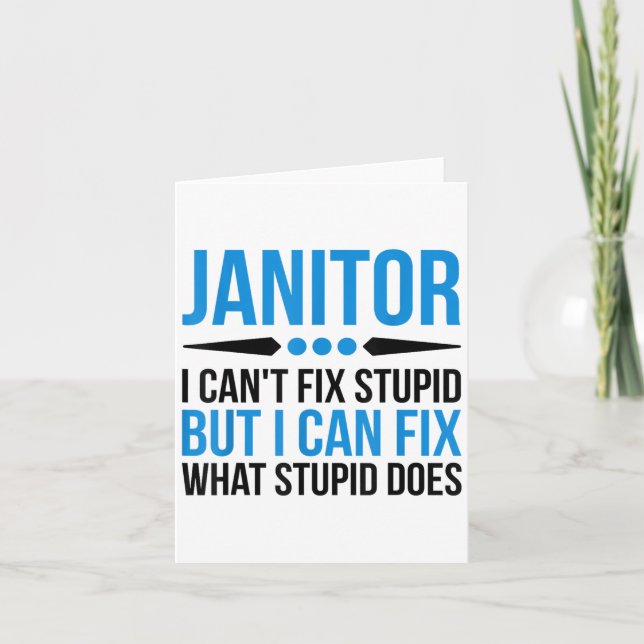 Tarjeta Funny Janitor - No Puedo Arreglar Stud (Anverso)