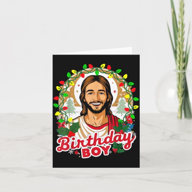 Tarjeta Funny Jesus Birthday Boy Christmas Xmas Holiday Ug (Anverso)