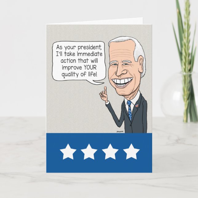 Tarjeta Funny Joe Biden ama a los ancianos cumpleaños (Anverso)