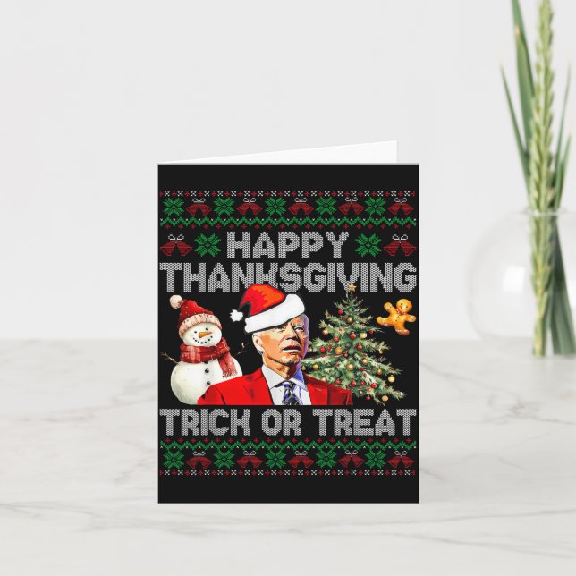 Tarjeta Funny Joe Biden Santa Merry Thanksgiving Christmas (Anverso)