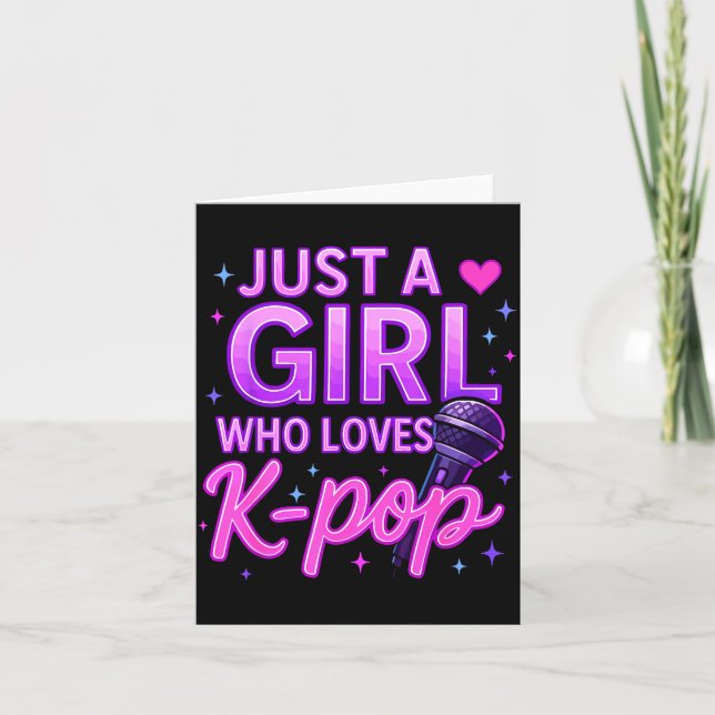 Tarjeta Funny Just A Girl Who Loves K-p  (Anverso)