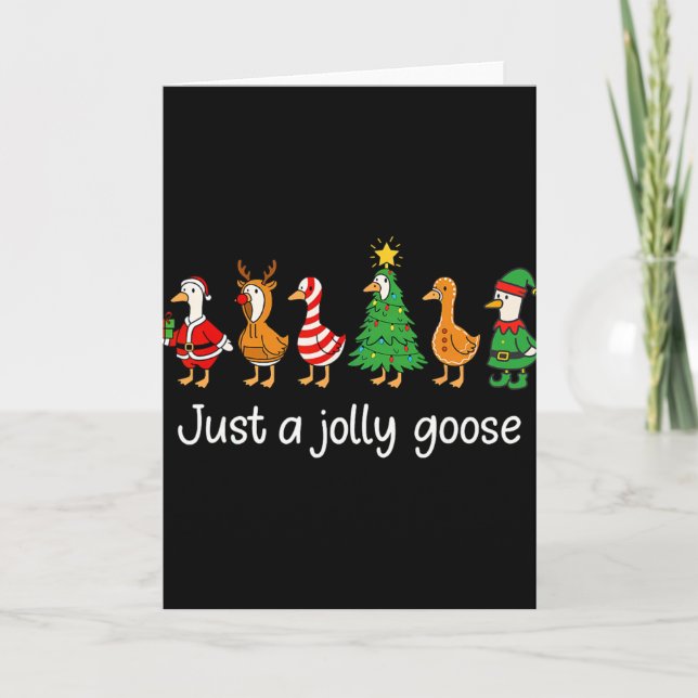 Tarjeta Funny Just A Jolly Goose Funny Christmas For Mens  (Anverso)