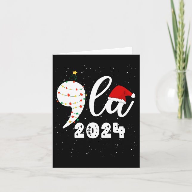 Tarjeta Funny Kamala Harris 2024 Comma La Navidades (Anverso)