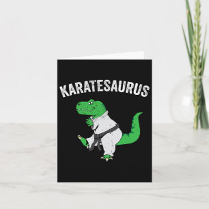 Tarjeta Funny Karate T Rex Dinosaur Cuta Artes Marciales D