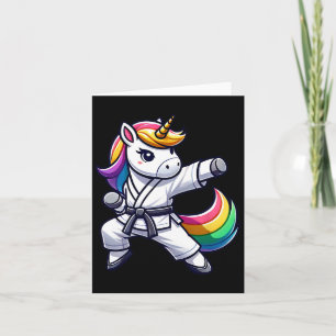 Tarjeta Funny Karate Unicorn Atleta Black Belt Bots Chicas