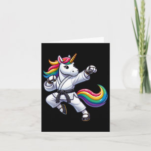 Tarjeta Funny Karate Unicorn Chicas de atletas del cinturó