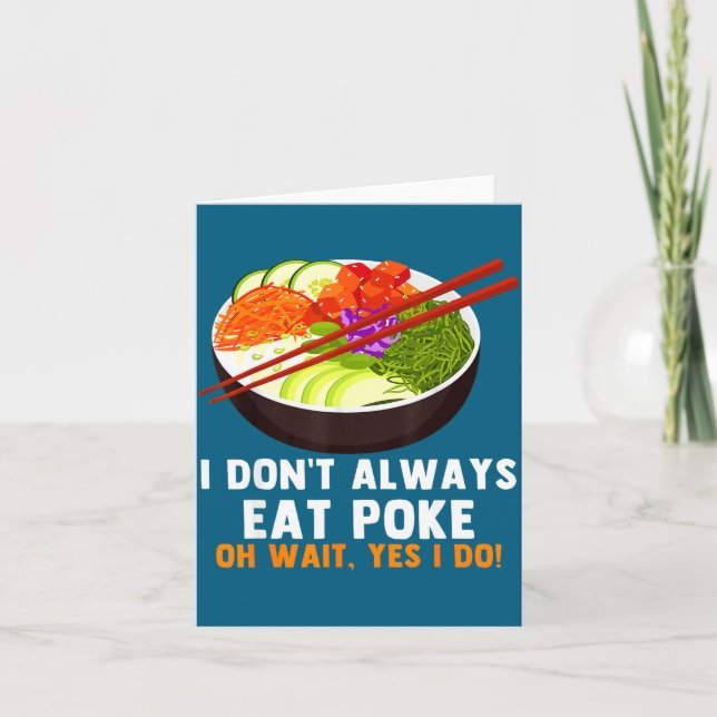 Tarjeta Funny Ke Bowl Quotes Traditional Hawaiian Food Lov (Anverso)