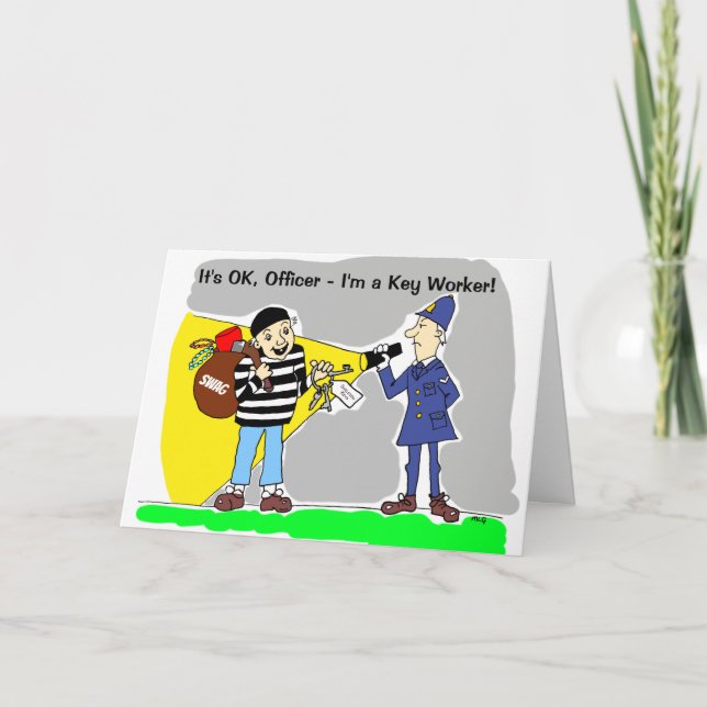 Tarjeta Funny Key Worker Locdown Cumpleaños (Anverso)