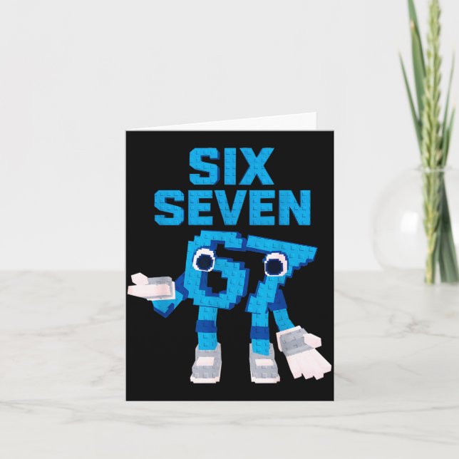 Tarjeta Funny Kid Meme Six Seven 6 7 Italian Brainrot Bruh (Anverso)